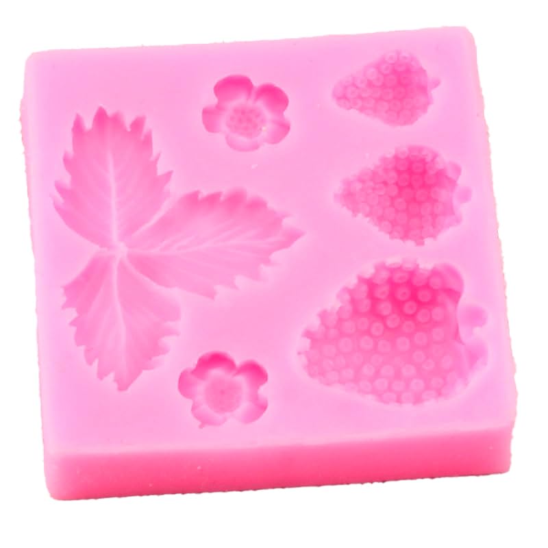 Seedomes 1 Pc 3D Strawberry and Flowers Silicone Mold for DIY Chocolate Gum Paste Handmade Ice Cream Crystal Cupcake Cake Topper Decor Ice Cube Candy Jelly Shots Fondant Mold Pudding Soap Mould Desserts - Image 3